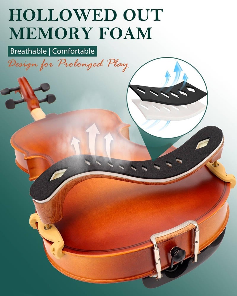 LMS Violin Shoulder Rest 4/4 3/4 Full Size, Hollowed Out Foam Shoulder Rest for Violin Accessories for Beginner Shoulder Rest Pad with Mute Rosin, Ergonomic for Prolonged Play (Coffee, 4/4, 3/4) - Image 3